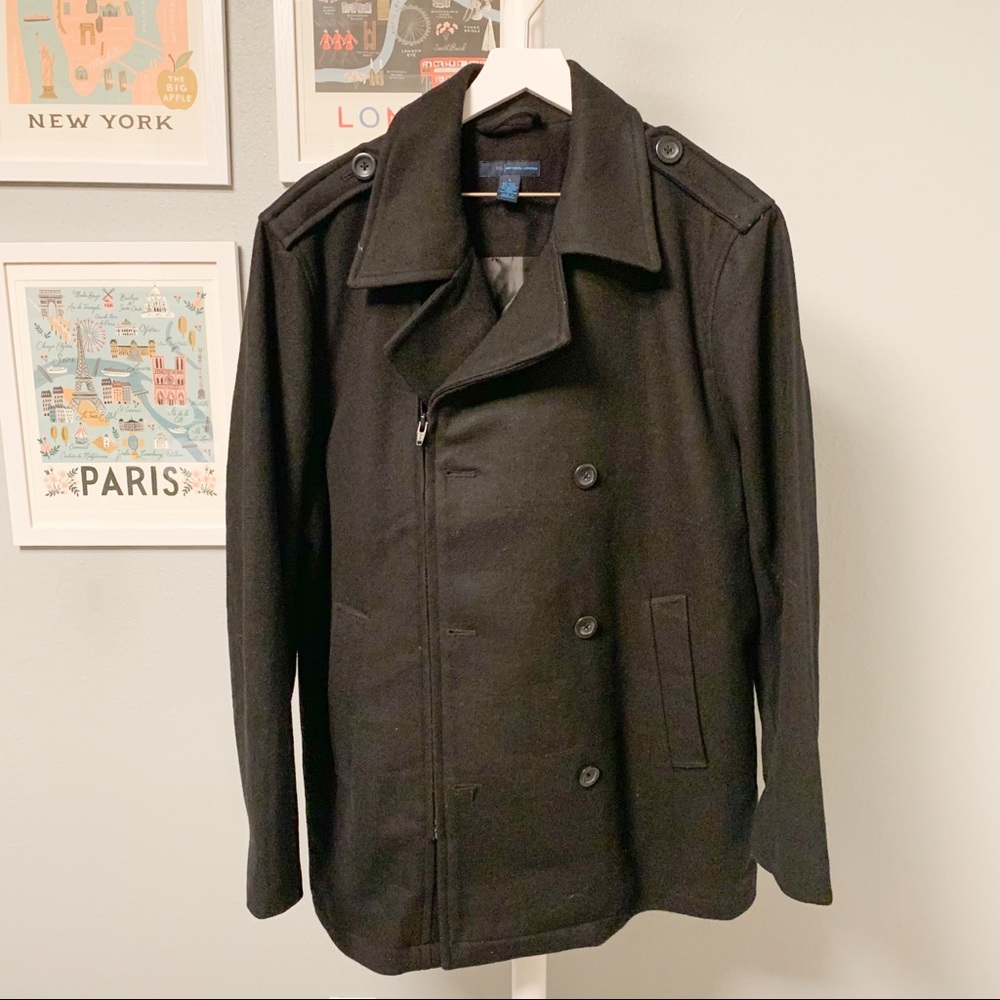 Material London (Macy’s) Unique Zipper Peacoat, L